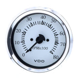VDO Cockpit Marine 85MM (3-3/8") Outboard Tachometer - White Dial/Chrome Bezel [333-15275] - Life Raft Professionals
