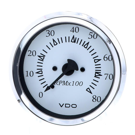 VDO Cockpit Marine 85MM (3-3/8") Outboard Tachometer - White Dial/Chrome Bezel [333-15275] - Life Raft Professionals