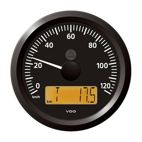 Veratron 3-3/8" (85 mm) ViewLine Speedometer - 0 to 120 KMH - 12/24V - Black Dial Triangular Bezel [A2C59512369] - Life Raft Professionals