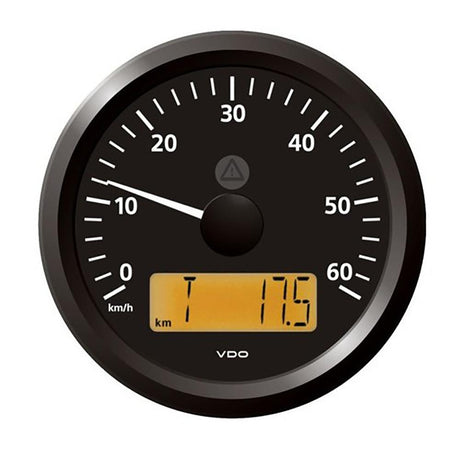 Veratron 3-3/8" (85 mm) ViewLine Speedometer - 0 to 60 KMH - 12/24V - Black Dial Triangular Bezel [A2C59512367] - Life Raft Professionals