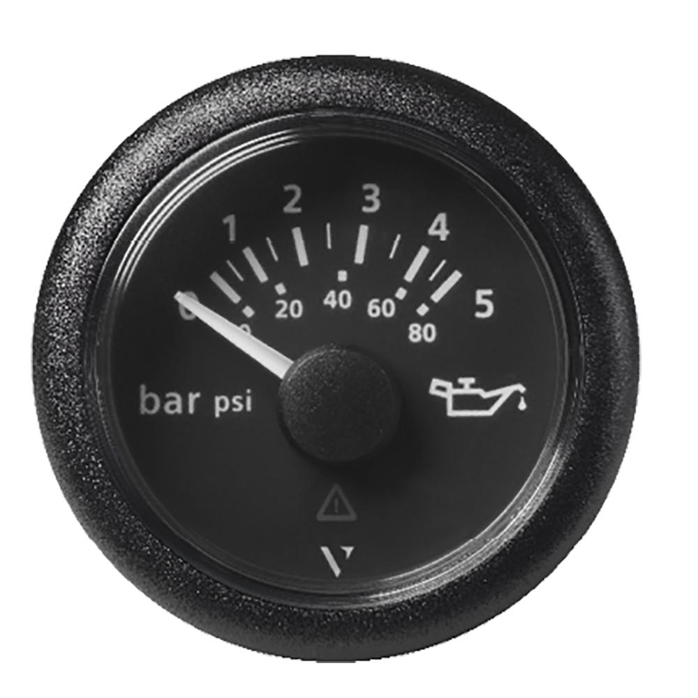 Veratron 52 MM (2-1/16") ViewLine Oil Pressure Gauge 5 Bar/80 PSI - Black Dial Round Bezel [A2C59514123] - Life Raft Professionals