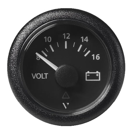 Veratron 52 MM (2-1/16") ViewLine Voltmeter - 8 to16V - Black Dial Bezel [A2C59512545] - Life Raft Professionals