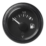 Veratron 52MM (2-1/16") ViewLine Fuel Level Gauge Empty-Full - 90-4 OHM - Black Dial Round Bezel [A2C59514088] - Life Raft Professionals