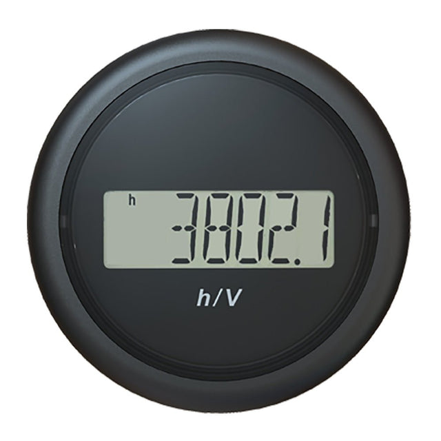 Veratron 52MM (2-1/16") ViewLine Hour Counter-Voltmeter - Black - Life Raft Professionals