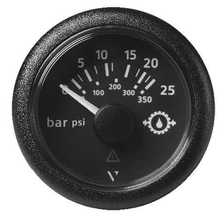 Veratron 52MM (2-1/16") ViewLine Transmission Oil Pressure 25 Bar/350 PSI - Black Dial Round Bezel [A2C59514136] - Life Raft Professionals