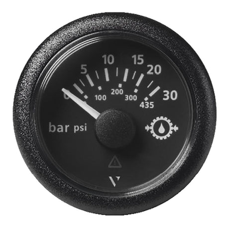 Veratron 52MM (2-1/16") ViewLine Transmission Oil Pressure 30 Bar/435 PSI - Black Dial Round Bezel [A2C59514141] - Life Raft Professionals