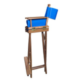 Whitecap Captains Chair w/Blue Seat Covers - Teak - Life Raft Professionals