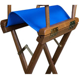 Whitecap Captains Chair w/Blue Seat Covers - Teak - Life Raft Professionals