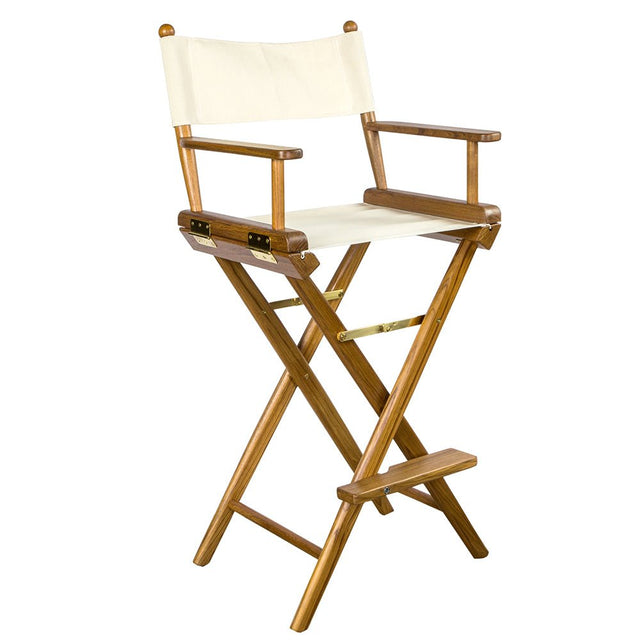 Whitecap Captains Chair w/Natural Seat Covers - Teak - Life Raft Professionals