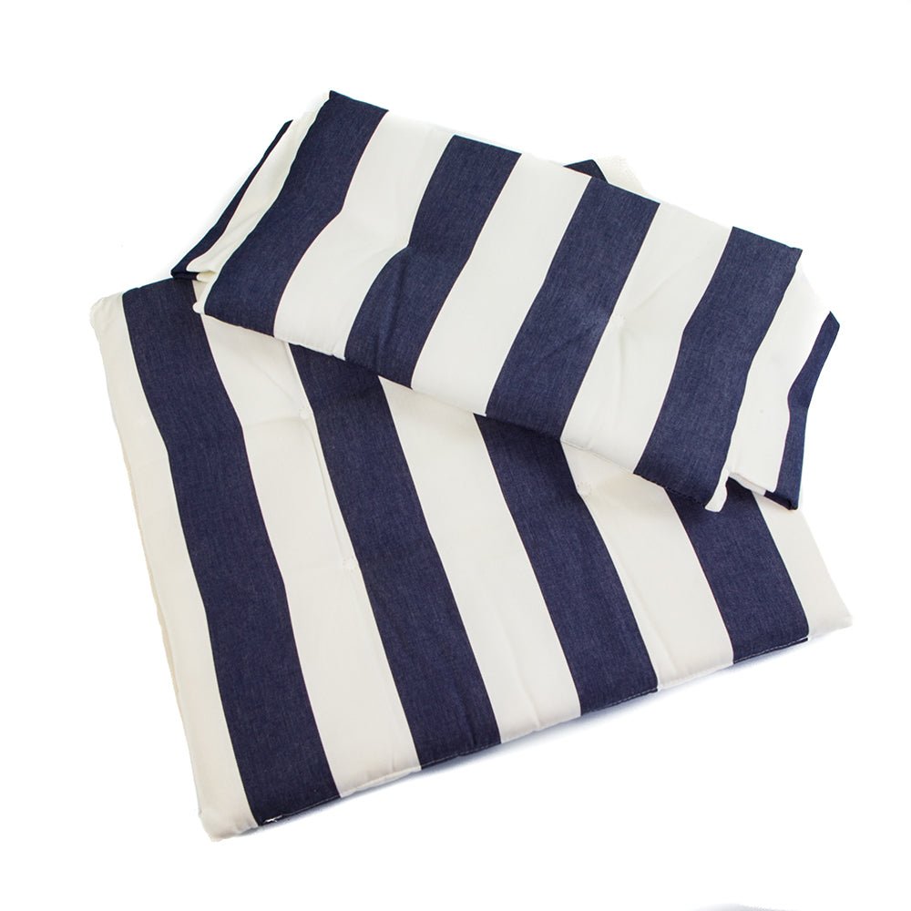 Whitecap Directors Chair II Replacement Seat Cushion Set - Navy White Stripes - Life Raft Professionals