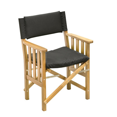 Whitecap Directors Chair II w/Black Cushion - Teak - Life Raft Professionals