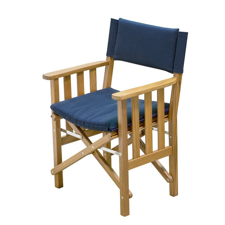 Whitecap Directors Chair II w/Navy Cushion - Teak - Life Raft Professionals