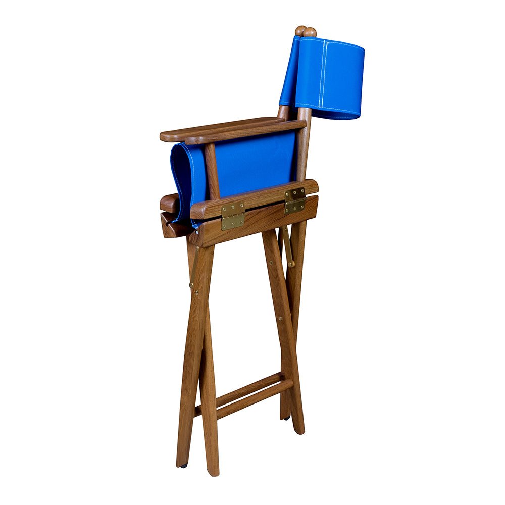 Whitecap Directors Chair w/Blue Seat Covers - Teak - Life Raft Professionals