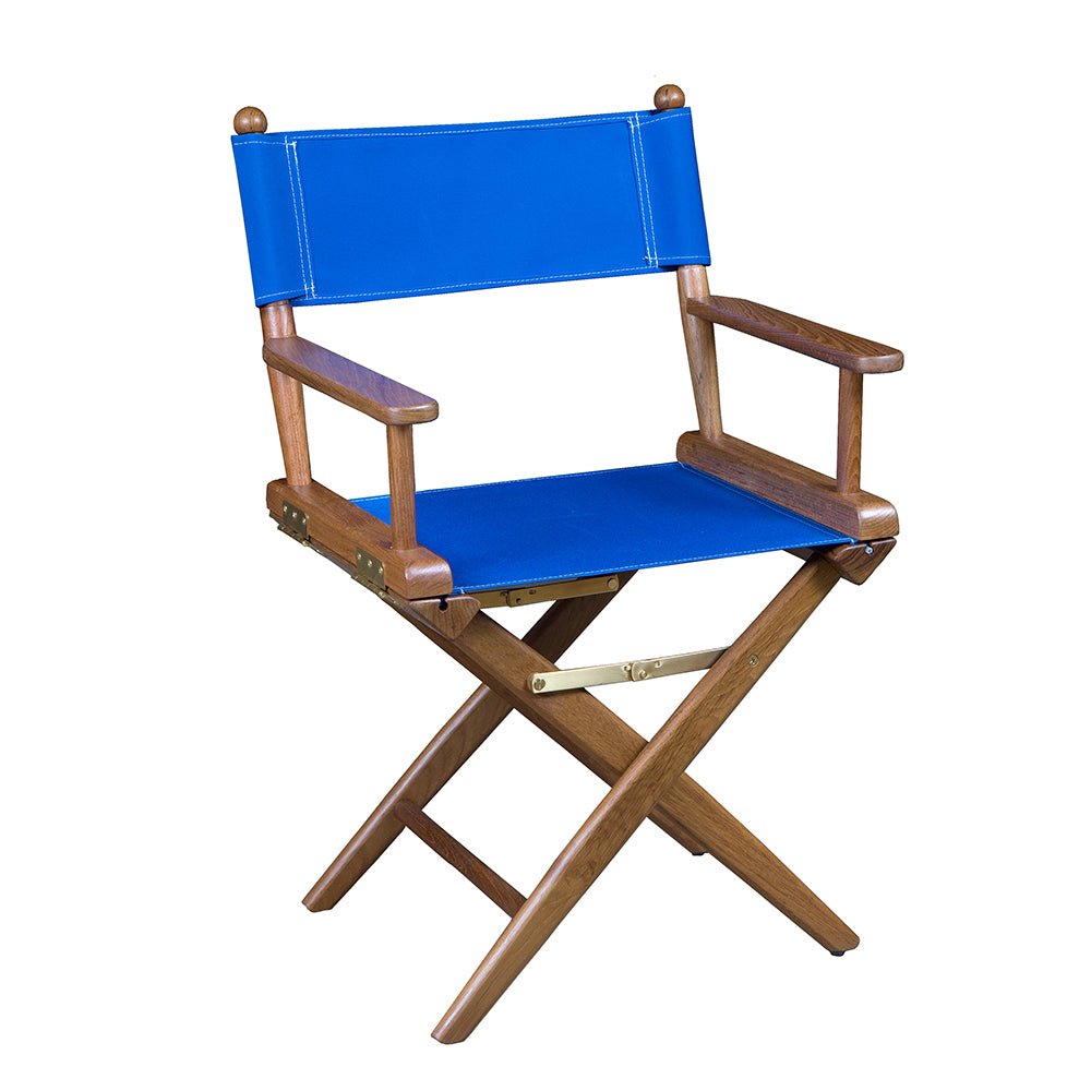 Whitecap Directors Chair w/Blue Seat Covers - Teak - Life Raft Professionals