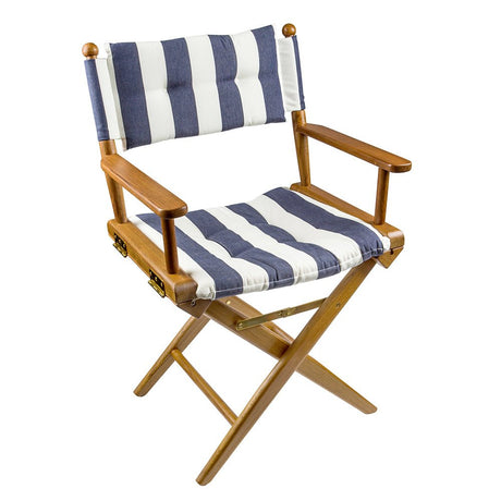 Whitecap Directors Chair w/Navy White Cushion - Teak - Life Raft Professionals