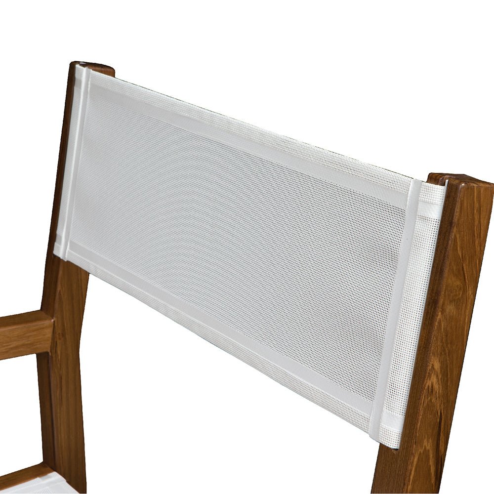 Whitecap Directors Chair w/White Batyline Fabric - Teak - Life Raft Professionals