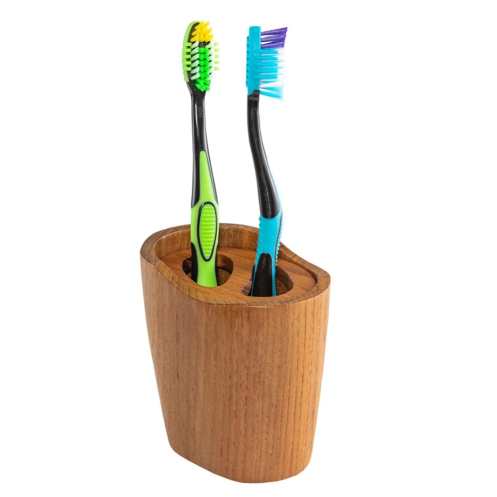 Whitecap Oval Toothbrush Holder (Oiled) - Teak - Life Raft Professionals