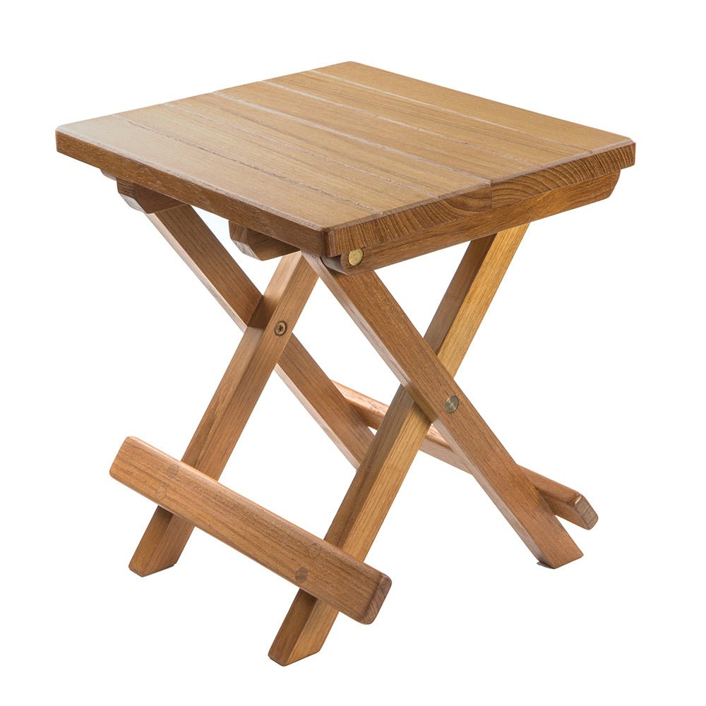 Whitecap Teak Grooved Top Fold-Away Table/Stool - Life Raft Professionals