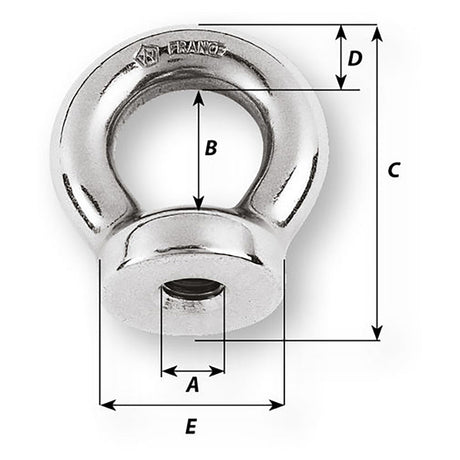 Wichard 10mm Eye Nut - Thread M10 x 150mm - Life Raft Professionals