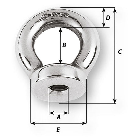 Wichard 1/2 Eye Nut - 1-1/16" Diameter - Life Raft Professionals