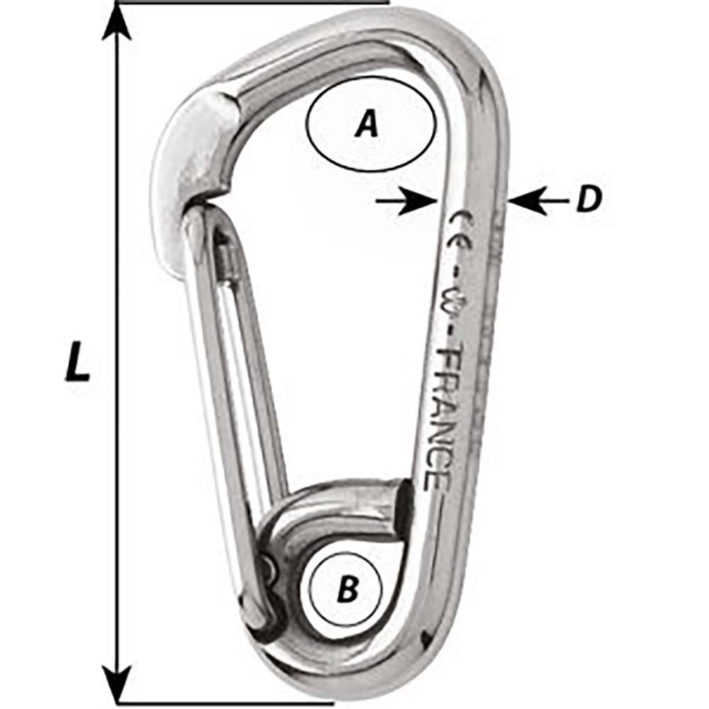Wichard Asymmetric Carbine Hook - Length 170mm - 15/32" - Life Raft Professionals