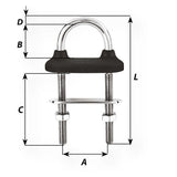 Wichard Black Watertight U-Bolt - 6mm Diameter - 15/64" - 70mm Length - 2-3/4" - Life Raft Professionals