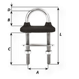 Wichard Black Watertight U-Bolt - 8mm Diameter - 5/16" - 80mm Length - 3-5/32" - Life Raft Professionals