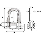 Wichard Captive Pin D Shackle - Diameter 10mm - 13/32" - Life Raft Professionals