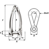 Wichard Captive Pin Twisted Shackle - Diameter 5mm - 3/16" - Life Raft Professionals