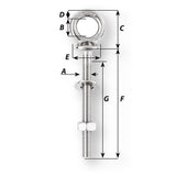 Wichard Eye Bolt - Diameter 15/32" - Length 2-3/8" - Life Raft Professionals