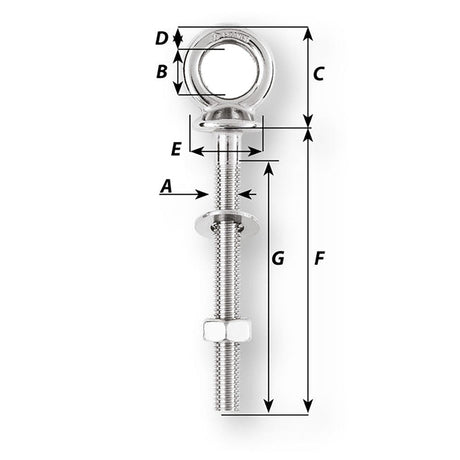 Wichard Eye Bolt - Diameter 15/32" - Length 2-3/8" - Life Raft Professionals