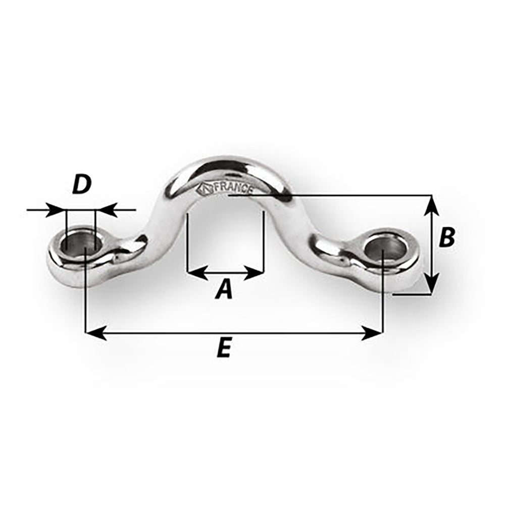 Wichard Eye Strap - 5mm Diameter - 13/64" - 37.5mm Spacing - 1-15/32" - Life Raft Professionals