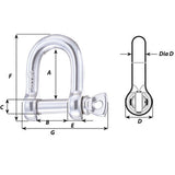 Wichard HR D Shackle - Diameter 25/64" - Life Raft Professionals
