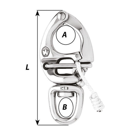 Wichard HR Quick Release Snap Shackle With Swivel Eye - 80mm Length - 3-5/32" - Life Raft Professionals