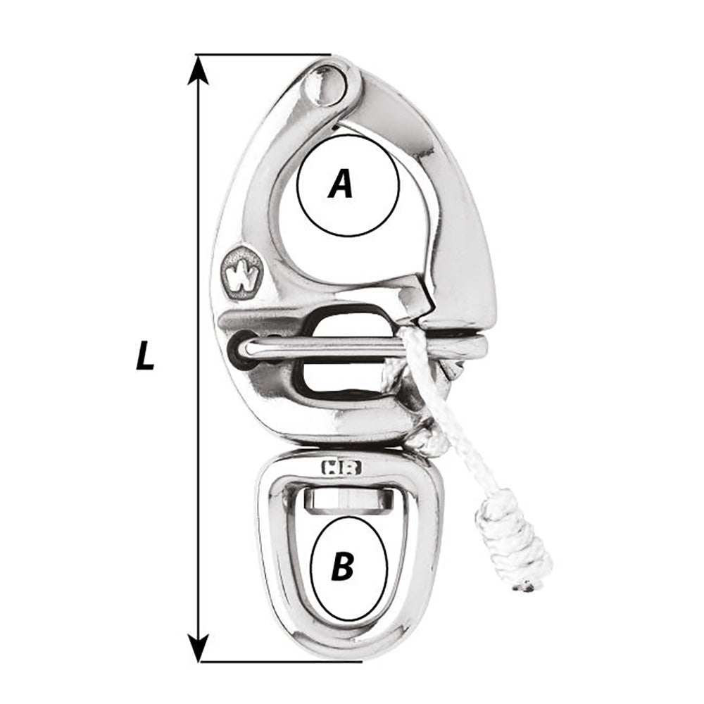Wichard HR Quick Release Snap Shackle w/Swivel Eye - Length 2-3/4" - Life Raft Professionals
