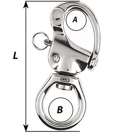 Wichard HR Snap Shackle - Large Bail - Length 105mm - Life Raft Professionals
