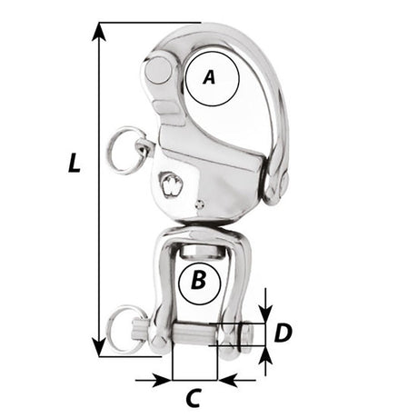 Wichard HR Snap Shackle With Clevis Pin Swivel - 120mm Length - 4-23/32" - Life Raft Professionals
