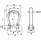 Wichard Self-Locking Bow Shackle - Diameter 5mm - 3/16" - Life Raft Professionals