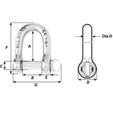Wichard Self-Locking D Shackle - Diameter 5mm - 3/16" - Life Raft Professionals