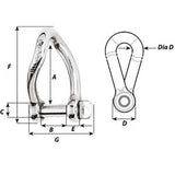 Wichard Self-Locking Twisted Shackle - Diameter 5mm - 3/16" - Life Raft Professionals