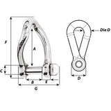 Wichard Self-Locking Twisted Shackle - Diameter 8mm - 5/16" - Life Raft Professionals