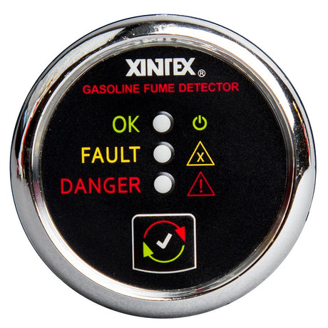 Xintex Gasoline Fume Detector & Alarm w/Plastic Sensor - Chrome Bezel Display [G-1C-R] - Life Raft Professionals