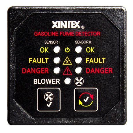 Xintex Gasoline Fume Detector & Blower Control w/2 Plastic Sensors - Black Bezel Display [G-2BB-R] - Life Raft Professionals