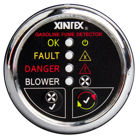 Xintex Gasoline Fume Detector & Blower Control w/Plastic Sensor - Chrome Bezel Display [G-1CB-R] - Life Raft Professionals