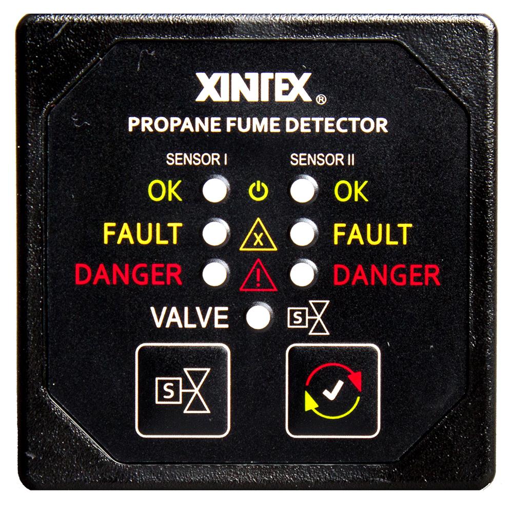 Xintex Propane Fume Detector & Alarm w/2 Plastic Sensors & Solenoid Valve - Square Black Bezel Display [P-2BS-R] - Life Raft Professionals