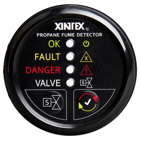 Xintex Propane Fume Detector w/Automatic Shut-Off & Plastic Sensor - No Solenoid Valve - Black Bezel Display [P-1BNV-R] - Life Raft Professionals
