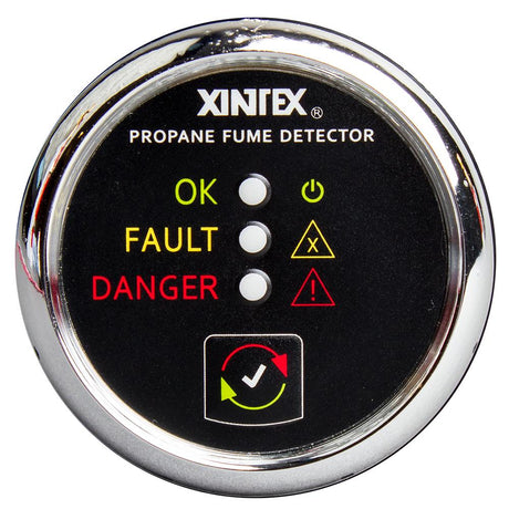 Xintex Propane Fume Detector w/Plastic Sensor - No Solenoid Valve - Chrome Bezel Displa [P-1C-R] - Life Raft Professionals