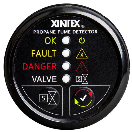Xintex Propane Fume Detector w/Plastic Sensor & Solenoid Valve - Black Bezel Display [P-1BS-R] - Life Raft Professionals